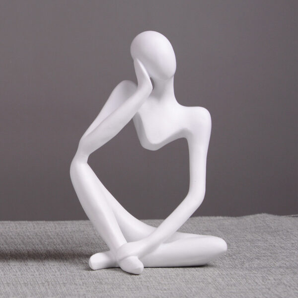 Thinker Statue Abstract Figure Sculpture Small Ornaments Resin Statue Home Crafts Home Decoration Modern Figurines For Interior - Image 6
