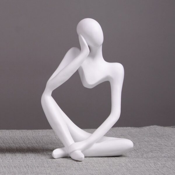 Thinker Statue Abstract Figure Sculpture Small Ornaments Resin Statue Home Crafts Home Decoration Modern Figurines For Interior - Image 2