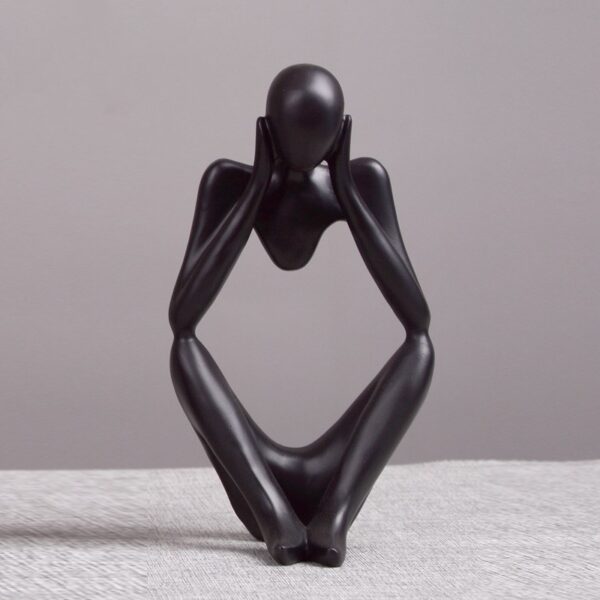 Thinker Statue Abstract Figure Sculpture Small Ornaments Resin Statue Home Crafts Home Decoration Modern Figurines For Interior - Image 5