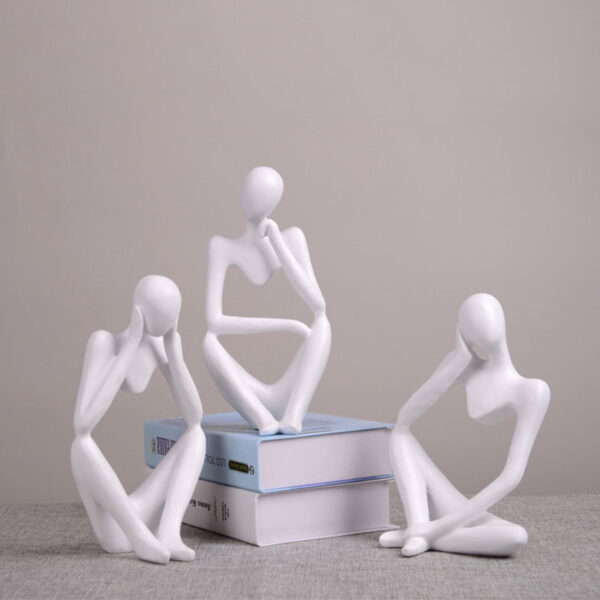 Thinker Statue Abstract Figure Sculpture Small Ornaments Resin Statue Home Crafts Home Decoration Modern Figurines For Interior - Image 3