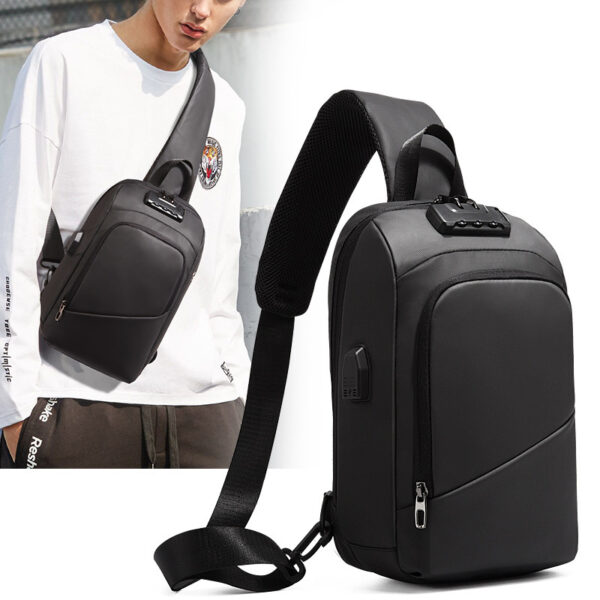 Anti-theft Lock Upscale Chest Bag Men Shoulder Bags USB Charging Crossbody Bags Summer Short Trip Travel Messengers Bag Unisex - Image 4