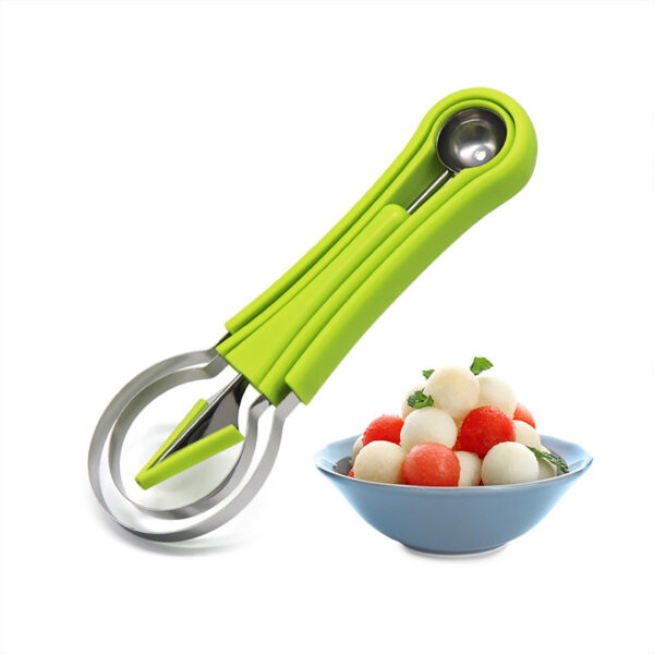 Three-in-one Stainless Steel Multi-purpose Fruit Ball Excavator Spoon Portable Digging Kitchen Tool Summer Party - Image 8