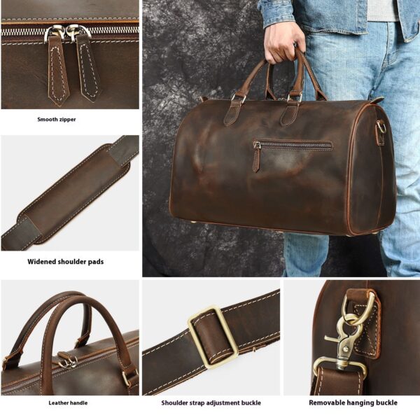 Travel Vintage Leather Large-capacity Crossbody Bag - Image 8