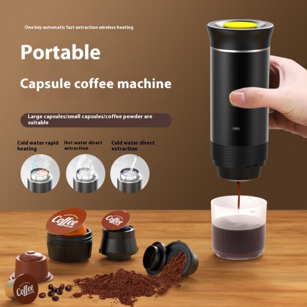 Electric Grinder Coffee Travel Handy 3 In1 Espresso Portable Coffee Espresso Maker Machine Cafe Portable Capsule Coffee Machine Kitchen Gadgets - Image 3