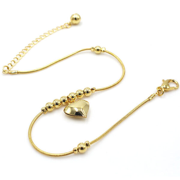Gothic Heart Anklet for Women, Vintage Gold Jewelry - Image 2