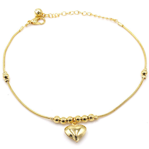 Gothic Heart Anklet for Women, Vintage Gold Jewelry - Image 7