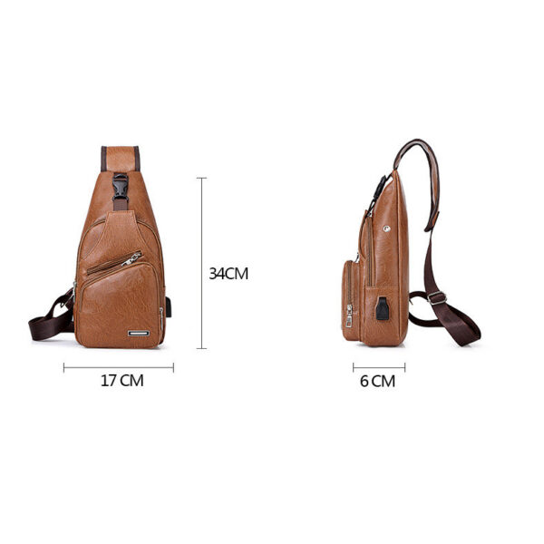 Casual Fashion Men's USB Charging Chest Bag - Image 8