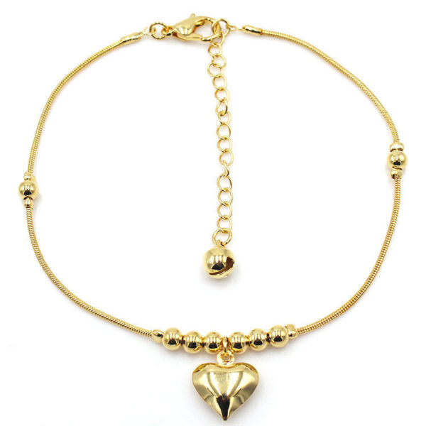 Gothic Heart Anklet for Women, Vintage Gold Jewelry - Image 5
