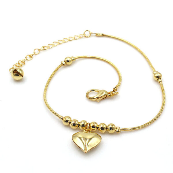Gothic Heart Anklet for Women, Vintage Gold Jewelry - Image 6