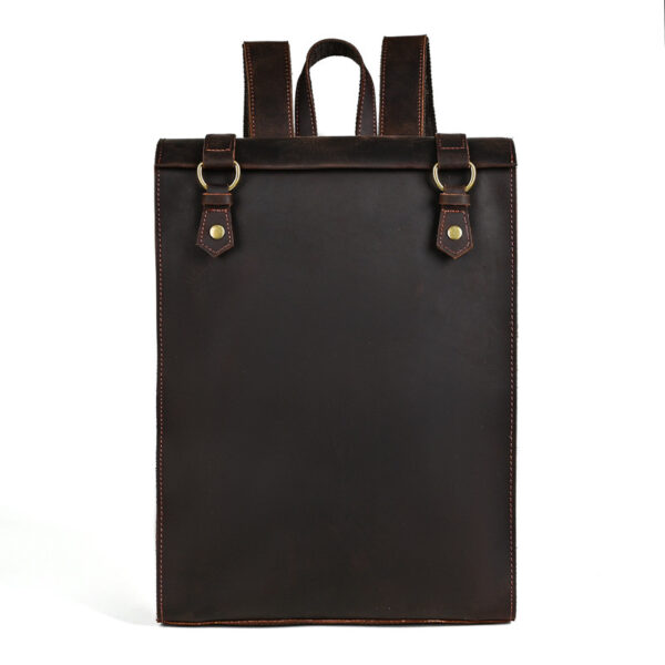 Crazy Horse Leather Men's Vintage Backpack Large Capacity - Image 5