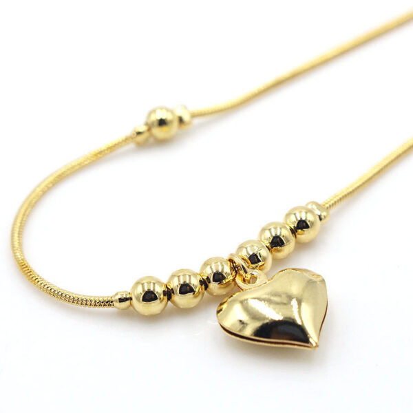 Gothic Heart Anklet for Women, Vintage Gold Jewelry - Image 4