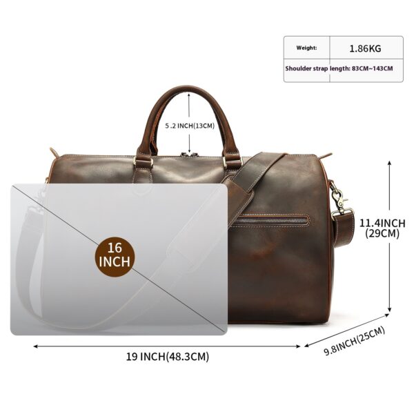 Travel Vintage Leather Large-capacity Crossbody Bag - Image 9