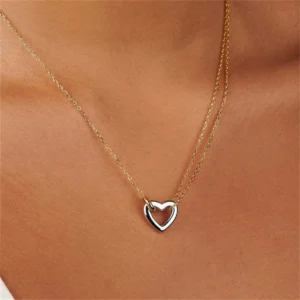 Stainless steel eternal ring asymmetrical splicing necklace short necklace interlocking 2024 new model