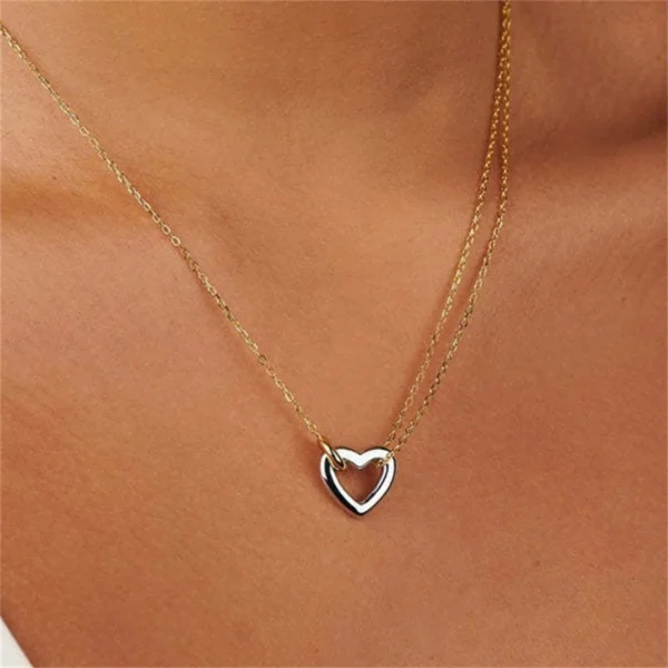 Stainless steel eternal ring asymmetrical splicing necklace short necklace interlocking 2024 new model